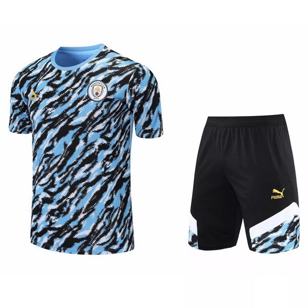 Trainingsshirt Komplett Set Manchester City 2021-22 Blau Fussballtrikots Günstig